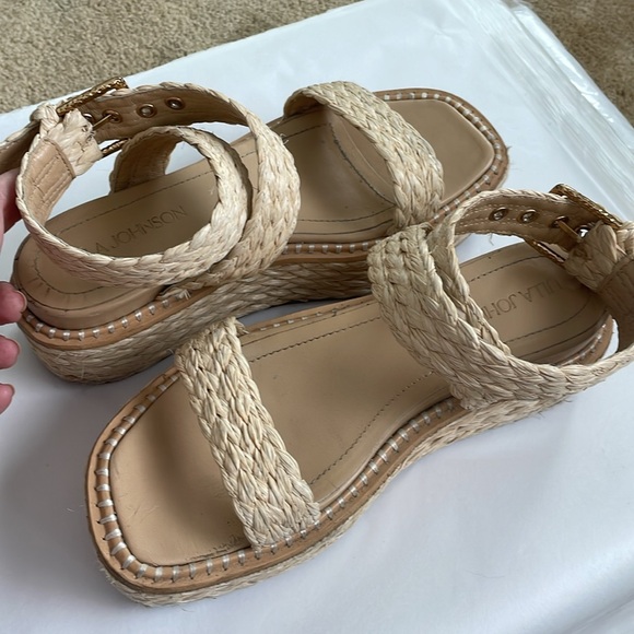 ULLA JOHNSON GEMMA WEDGES Cream Braided Platform Sandals Excellent Cond! size 37 - Picture 5 of 12
